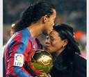 ronaldinho with here mother